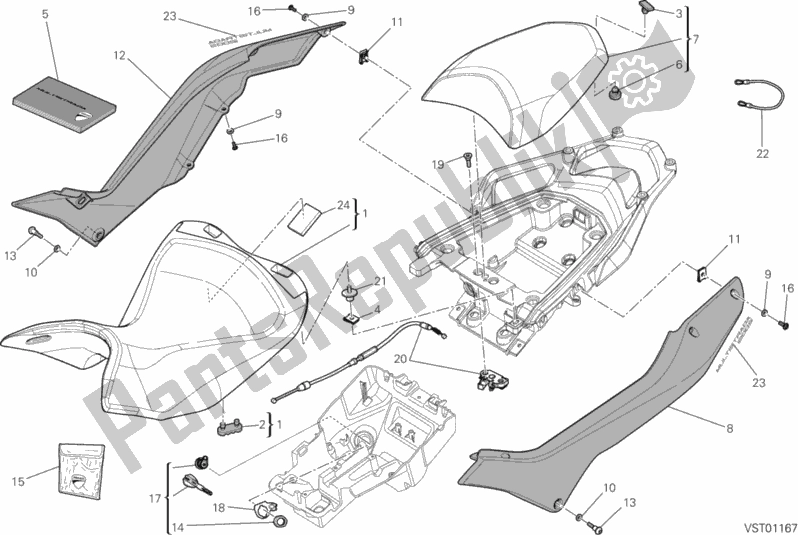 Toutes les pièces pour le Siège du Ducati Multistrada 1200 S Touring USA 2014